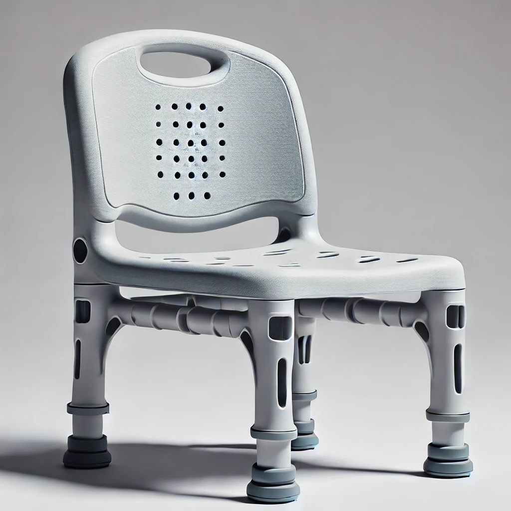 Water-resistant nylon materials used in shower seat and chair components