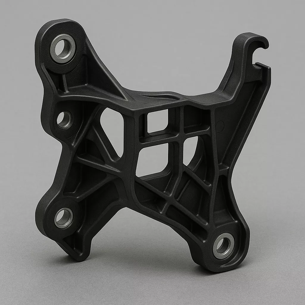 eplace a heavy metal bracket with a lighter polymer alternative. By switching to PA66 GF50